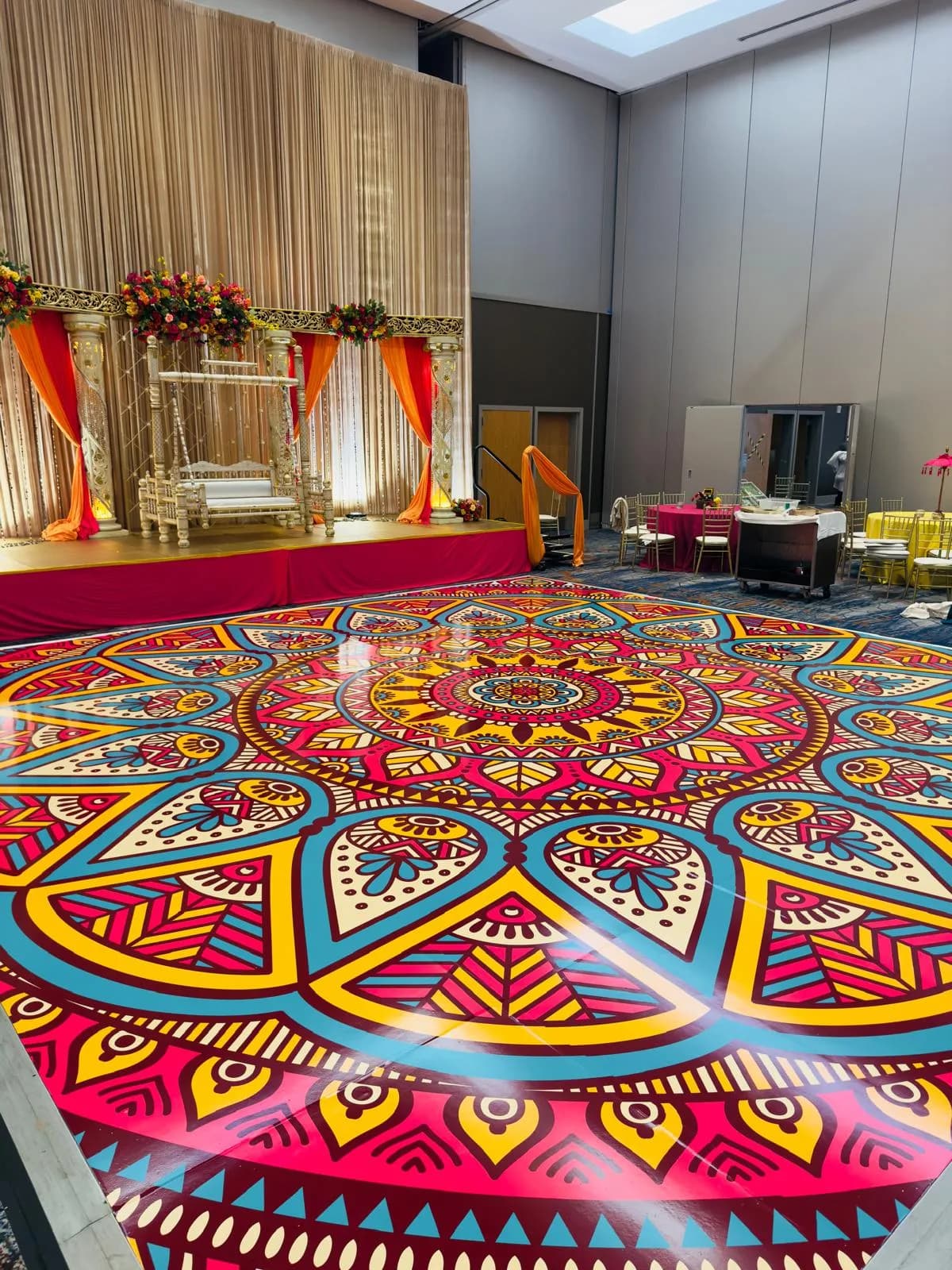 H&Z ORANGE MONOGRAM FLOOR