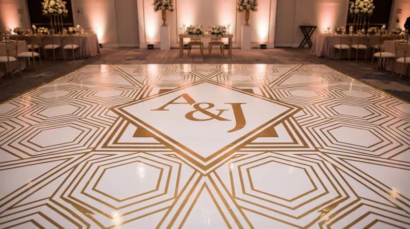 Classic Monogram wedding floor wrap design