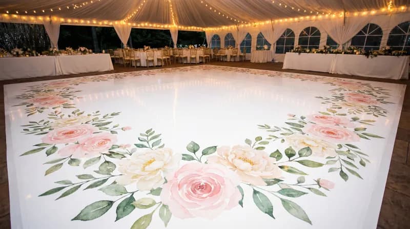 Photo Collage wedding floor wrap design