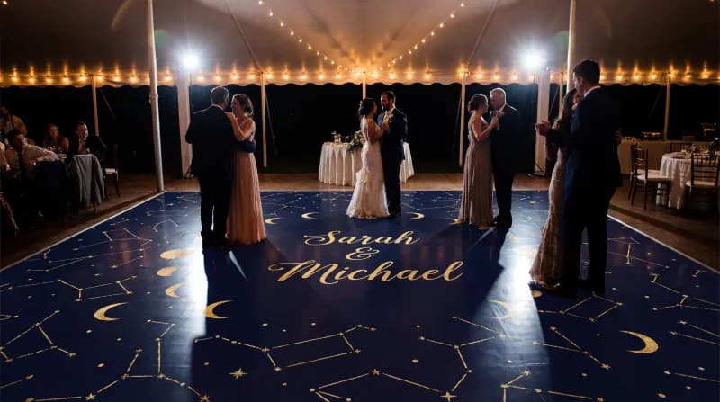Starry Night wedding floor wrap design
