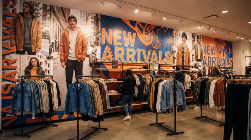 RETAIL NEW ARRIVALS WALL