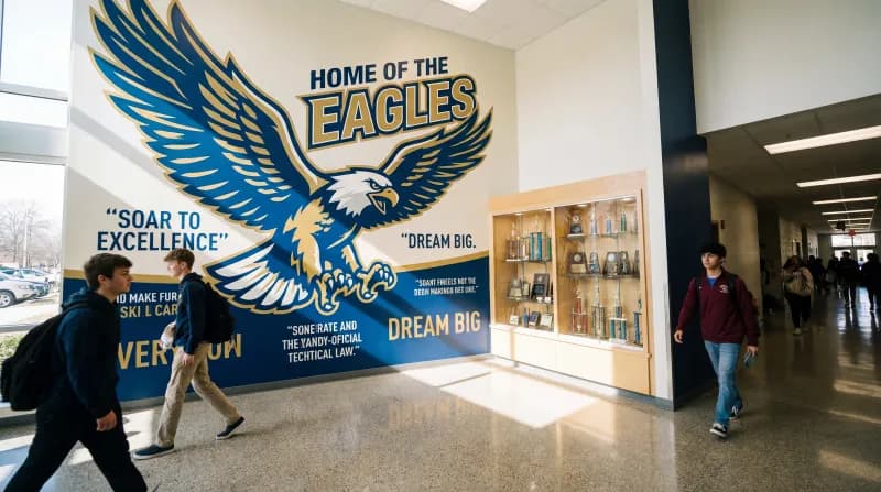 SCHOOL EAGLES MASCOT MURAL